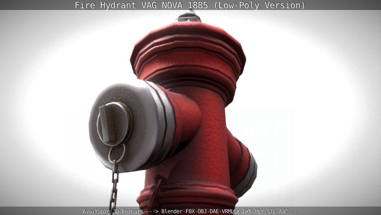 Fire Hydrant VAG NOVA 1885 - Low-Poly Version Low-poly 3D model_29