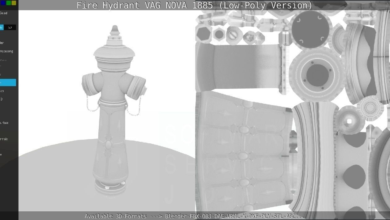 Fire Hydrant VAG NOVA 1885 - Low-Poly Version Low-poly 3D model_123
