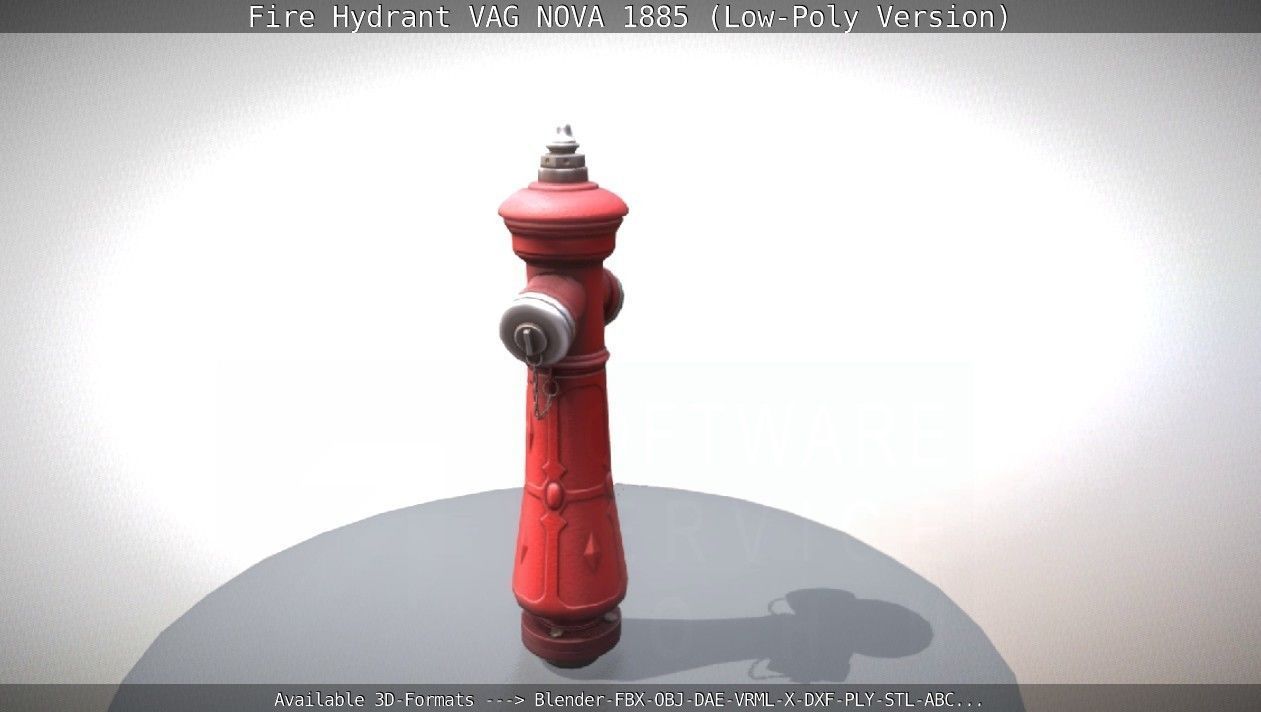 Fire Hydrant VAG NOVA 1885 - Low-Poly Version Low-poly 3D model_11