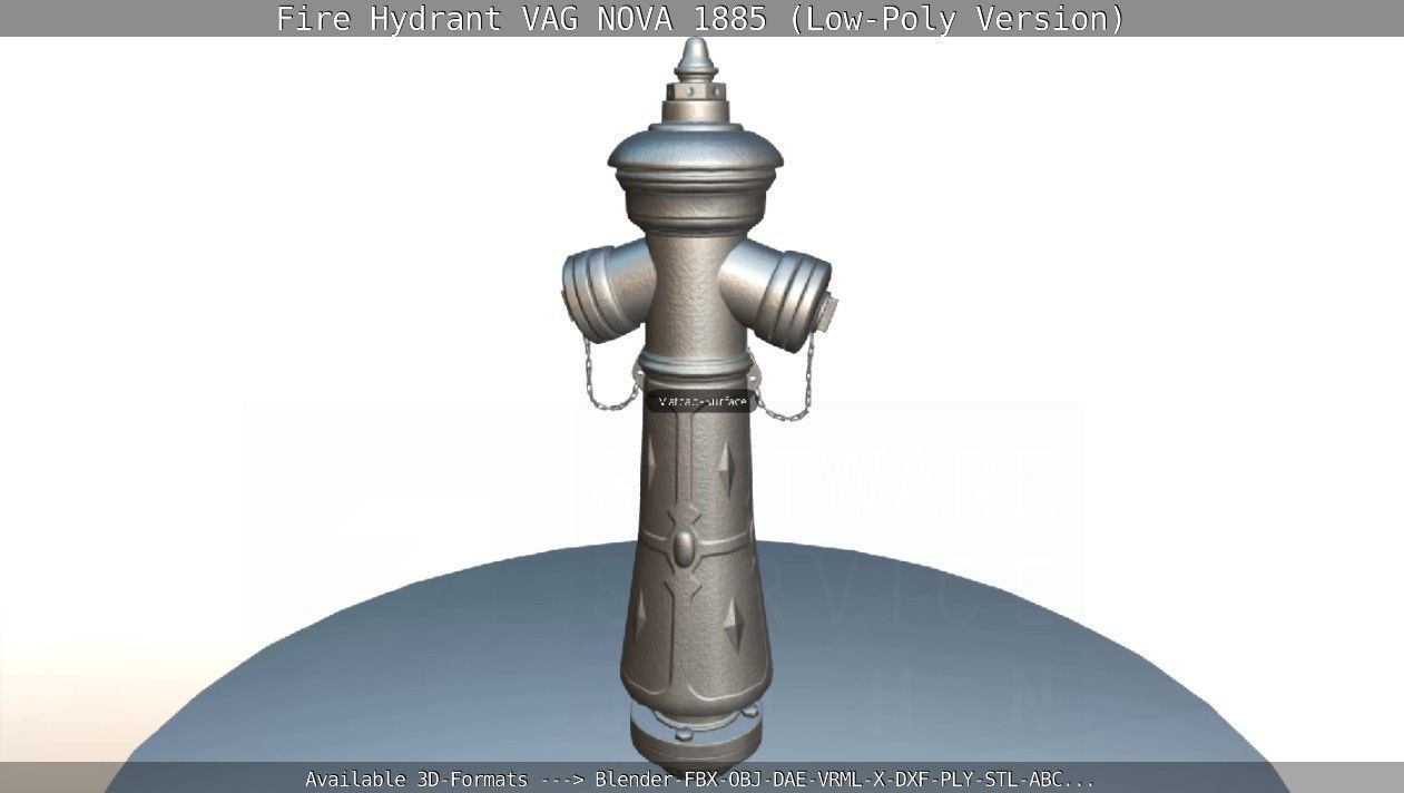 Fire Hydrant VAG NOVA 1885 - Low-Poly Version Low-poly 3D model_64