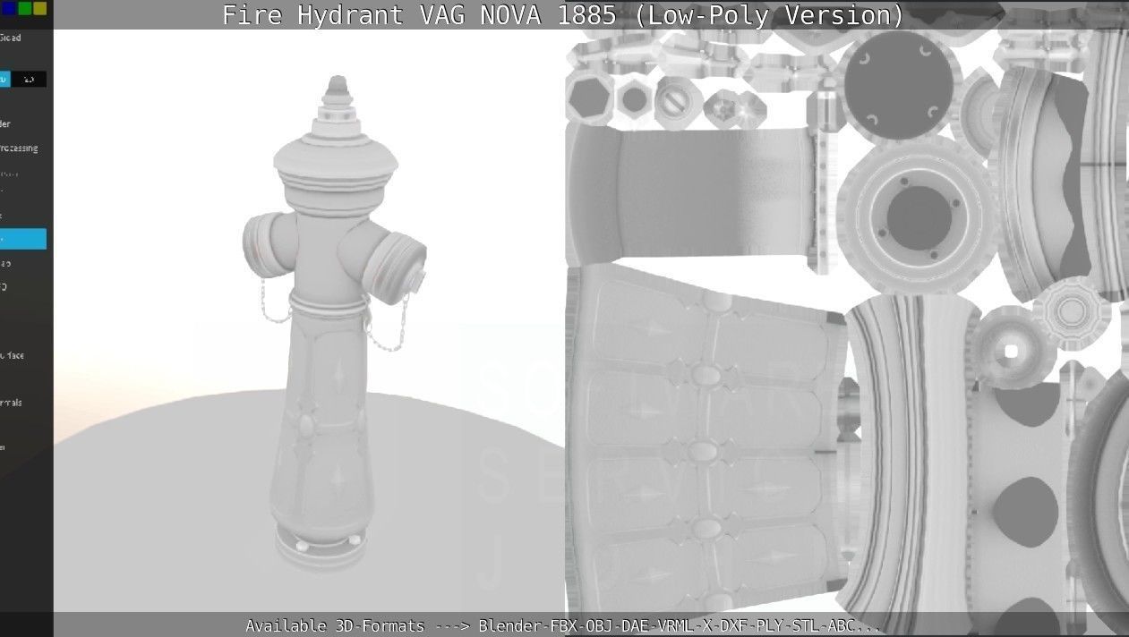 Fire Hydrant VAG NOVA 1885 - Low-Poly Version Low-poly 3D model_127