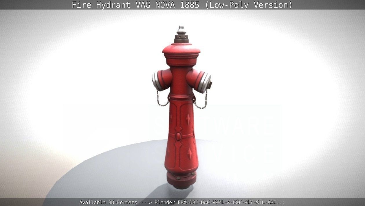 Fire Hydrant VAG NOVA 1885 - Low-Poly Version Low-poly 3D model_100