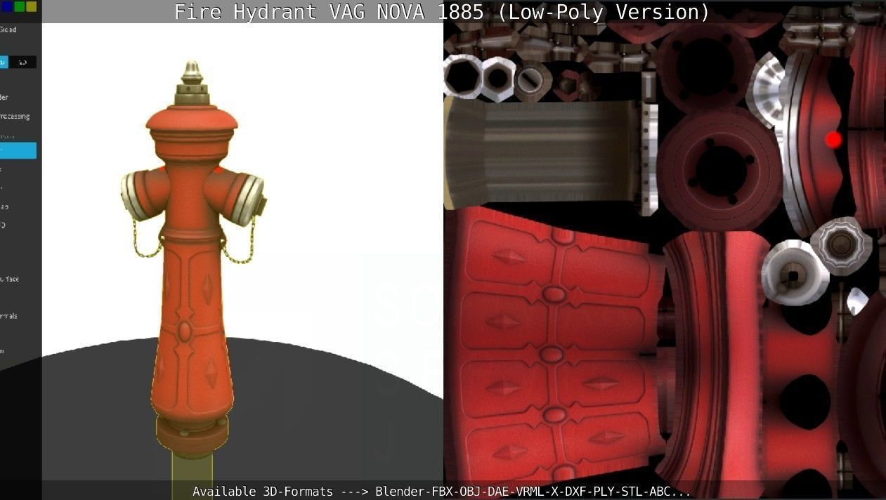 Fire Hydrant VAG NOVA 1885 - Low-Poly Version Low-poly 3D model_111