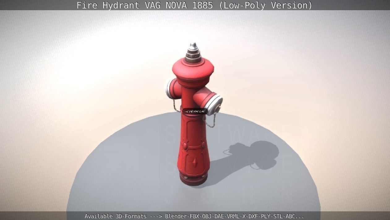 Fire Hydrant VAG NOVA 1885 - Low-Poly Version Low-poly 3D model_91