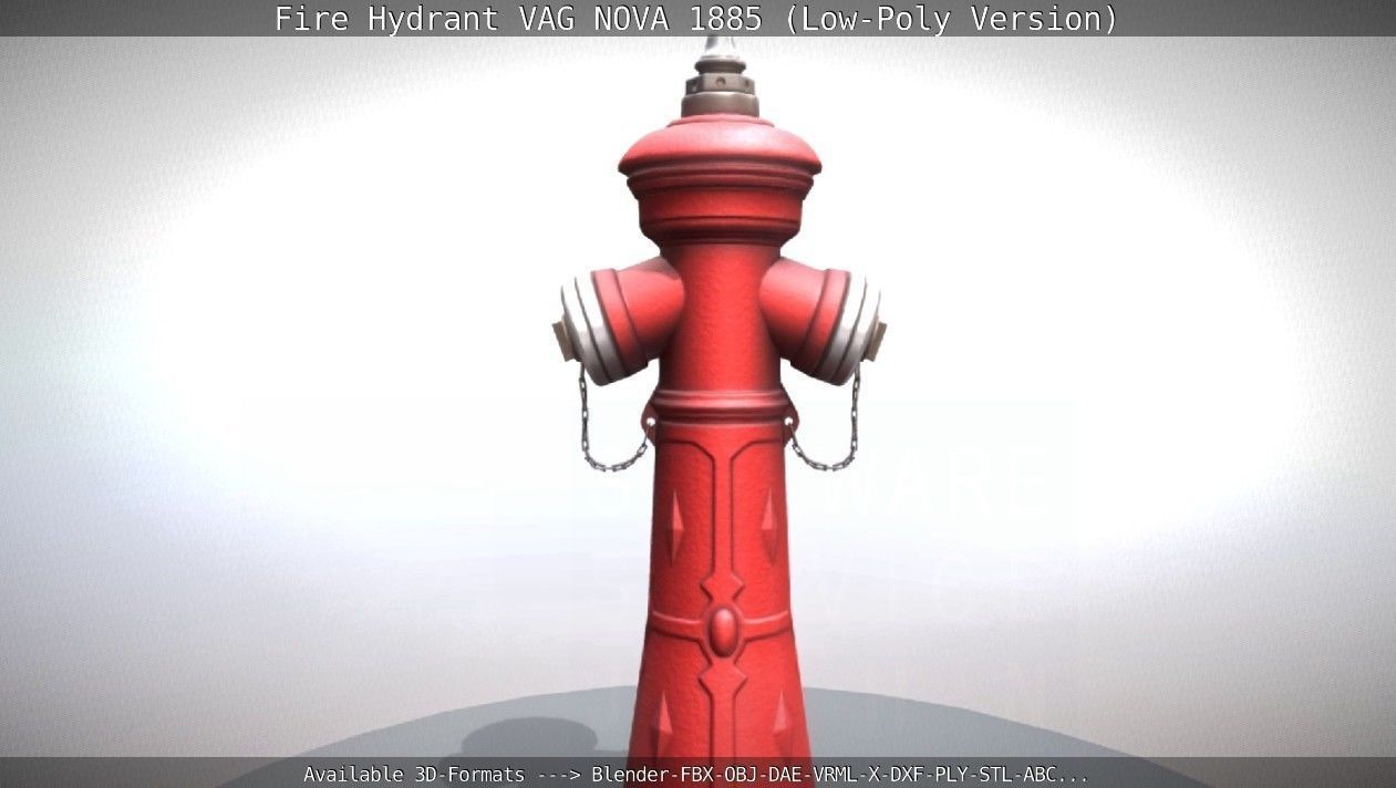 Fire Hydrant VAG NOVA 1885 - Low-Poly Version Low-poly 3D model_21