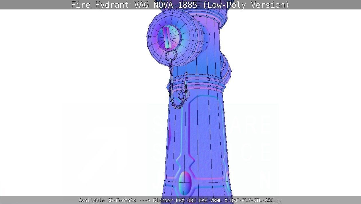 Fire Hydrant VAG NOVA 1885 - Low-Poly Version Low-poly 3D model_130