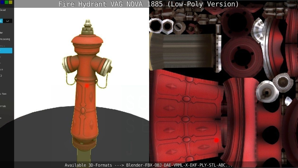 Fire Hydrant VAG NOVA 1885 - Low-Poly Version Low-poly 3D model_115