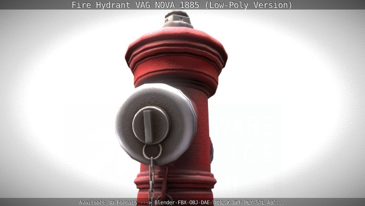 Fire Hydrant VAG NOVA 1885 - Low-Poly Version Low-poly 3D model_10