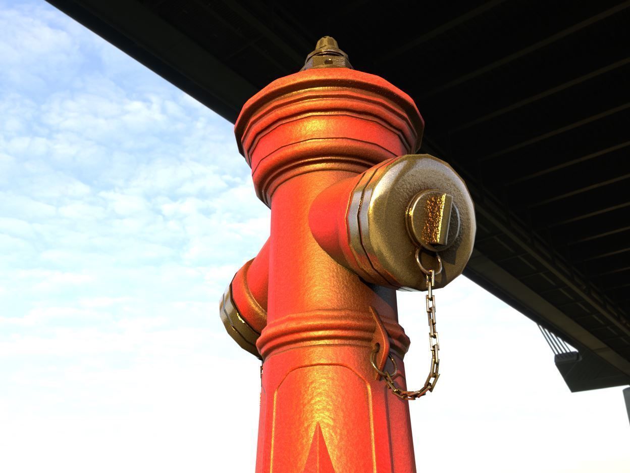 Fire Hydrant VAG NOVA 1885 - Low-Poly Version Low-poly 3D model_2