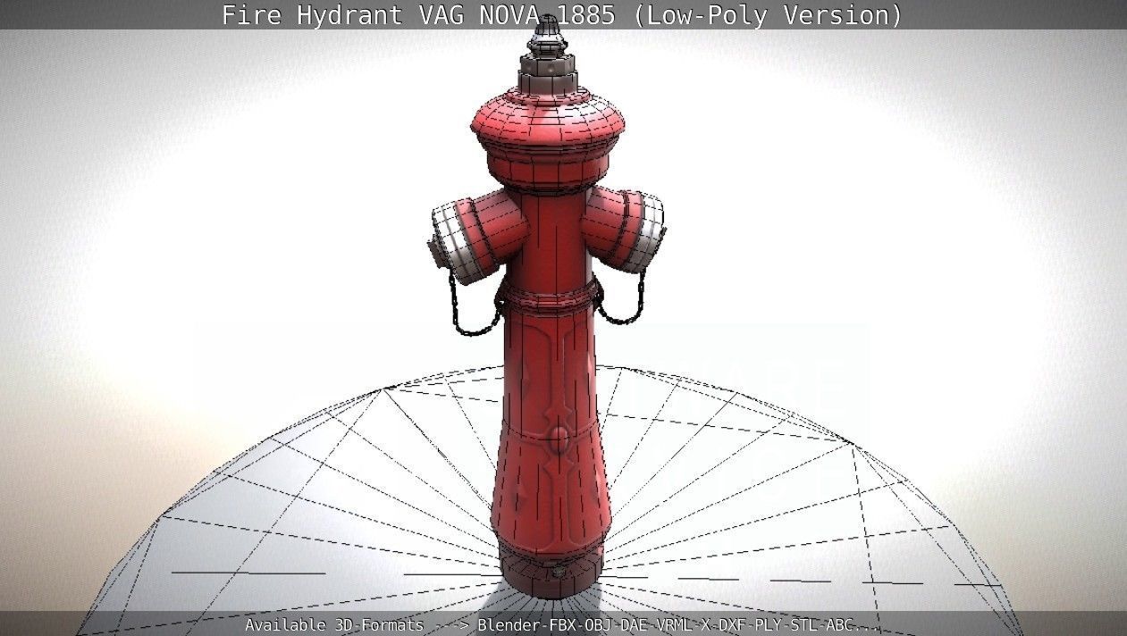 Fire Hydrant VAG NOVA 1885 - Low-Poly Version Low-poly 3D model_42