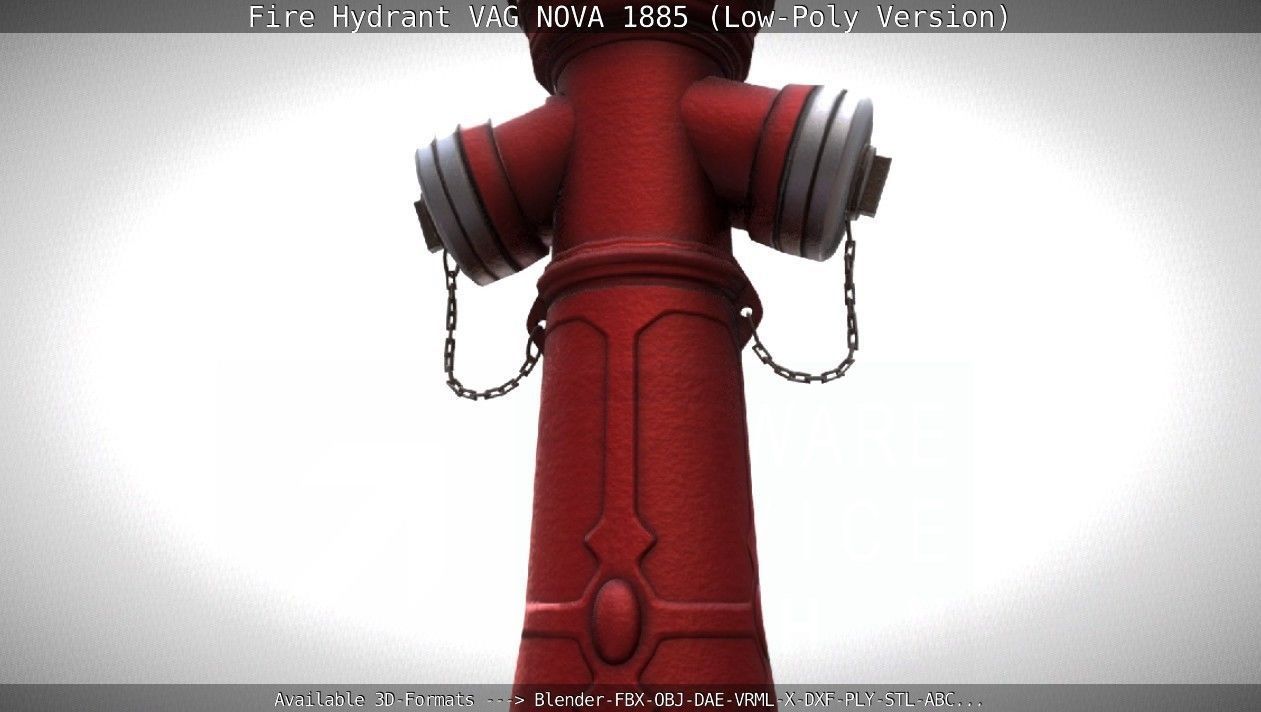 Fire Hydrant VAG NOVA 1885 - Low-Poly Version Low-poly 3D model_32