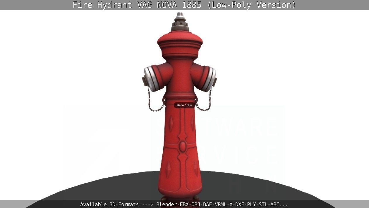 Fire Hydrant VAG NOVA 1885 - Low-Poly Version Low-poly 3D model_53