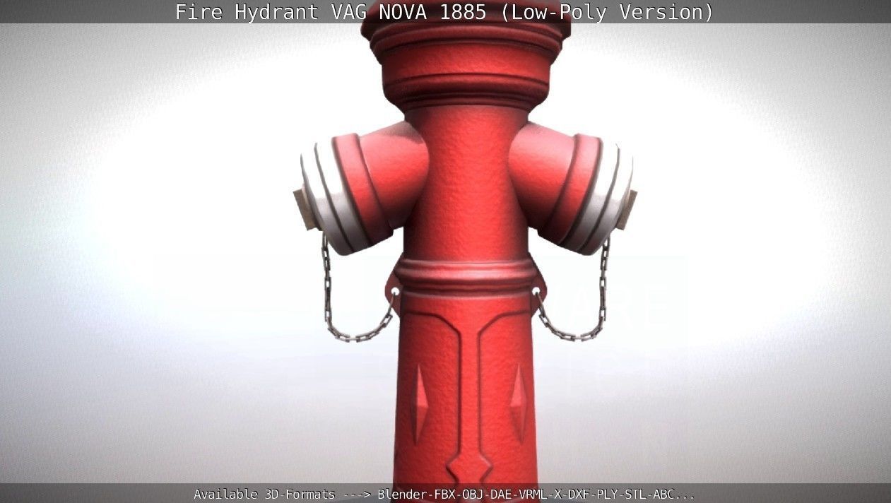 Fire Hydrant VAG NOVA 1885 - Low-Poly Version Low-poly 3D model_20