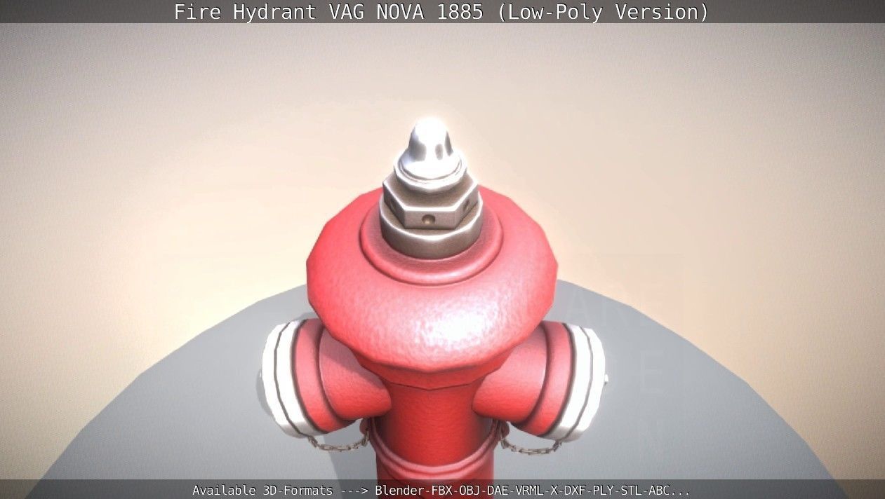 Fire Hydrant VAG NOVA 1885 - Low-Poly Version Low-poly 3D model_23