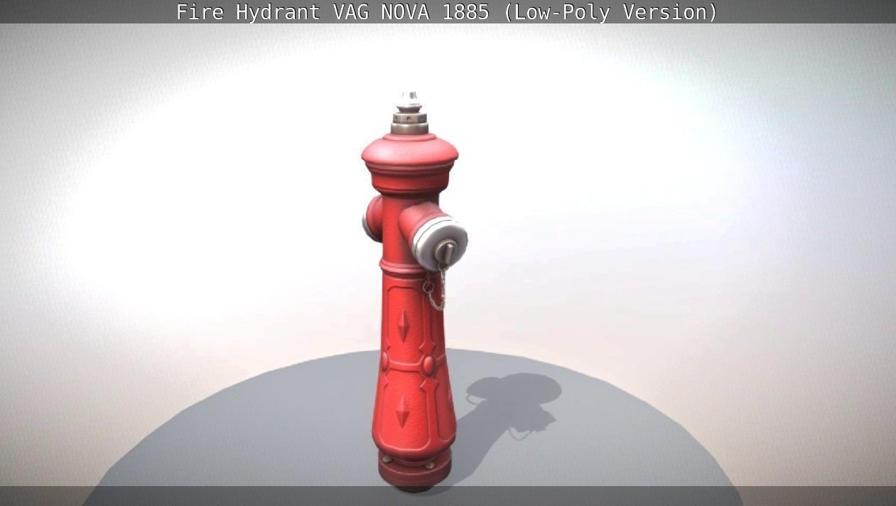 Fire Hydrant VAG NOVA 1885 - Low-Poly Version Low-poly 3D model_12