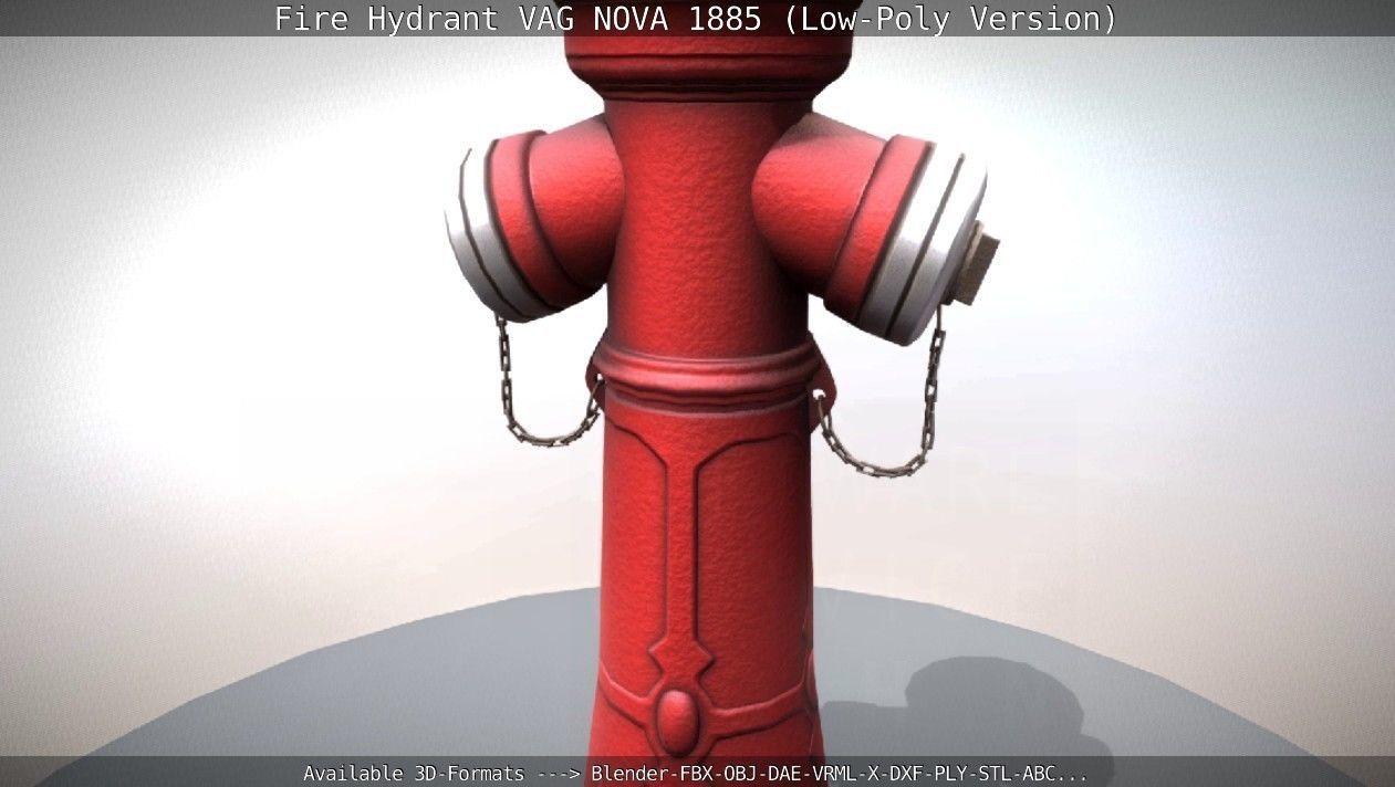 Fire Hydrant VAG NOVA 1885 - Low-Poly Version Low-poly 3D model_35