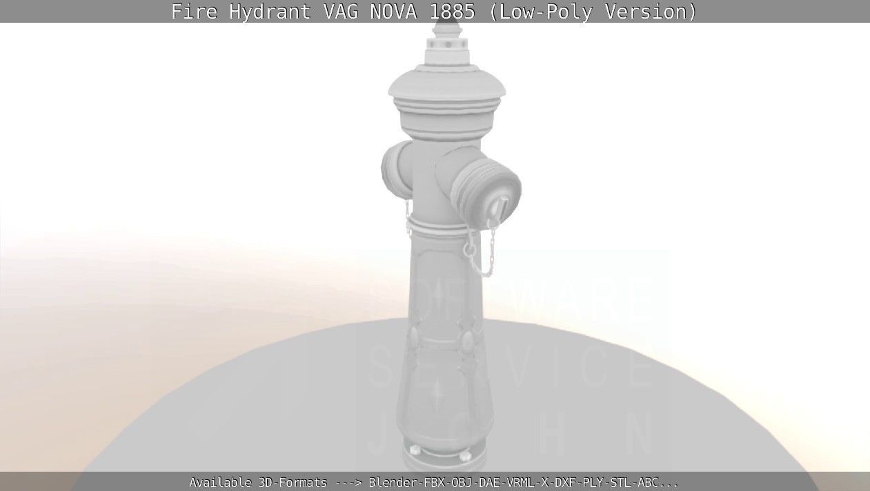 Fire Hydrant VAG NOVA 1885 - Low-Poly Version Low-poly 3D model_85