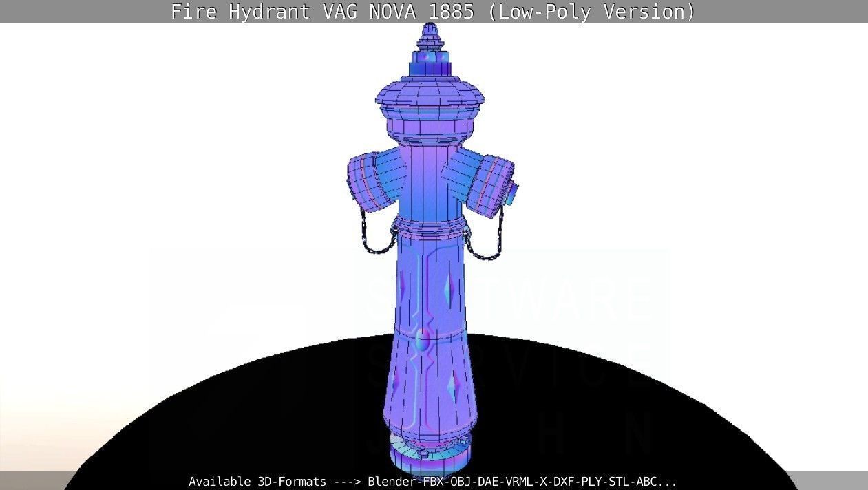 Fire Hydrant VAG NOVA 1885 - Low-Poly Version Low-poly 3D model_47