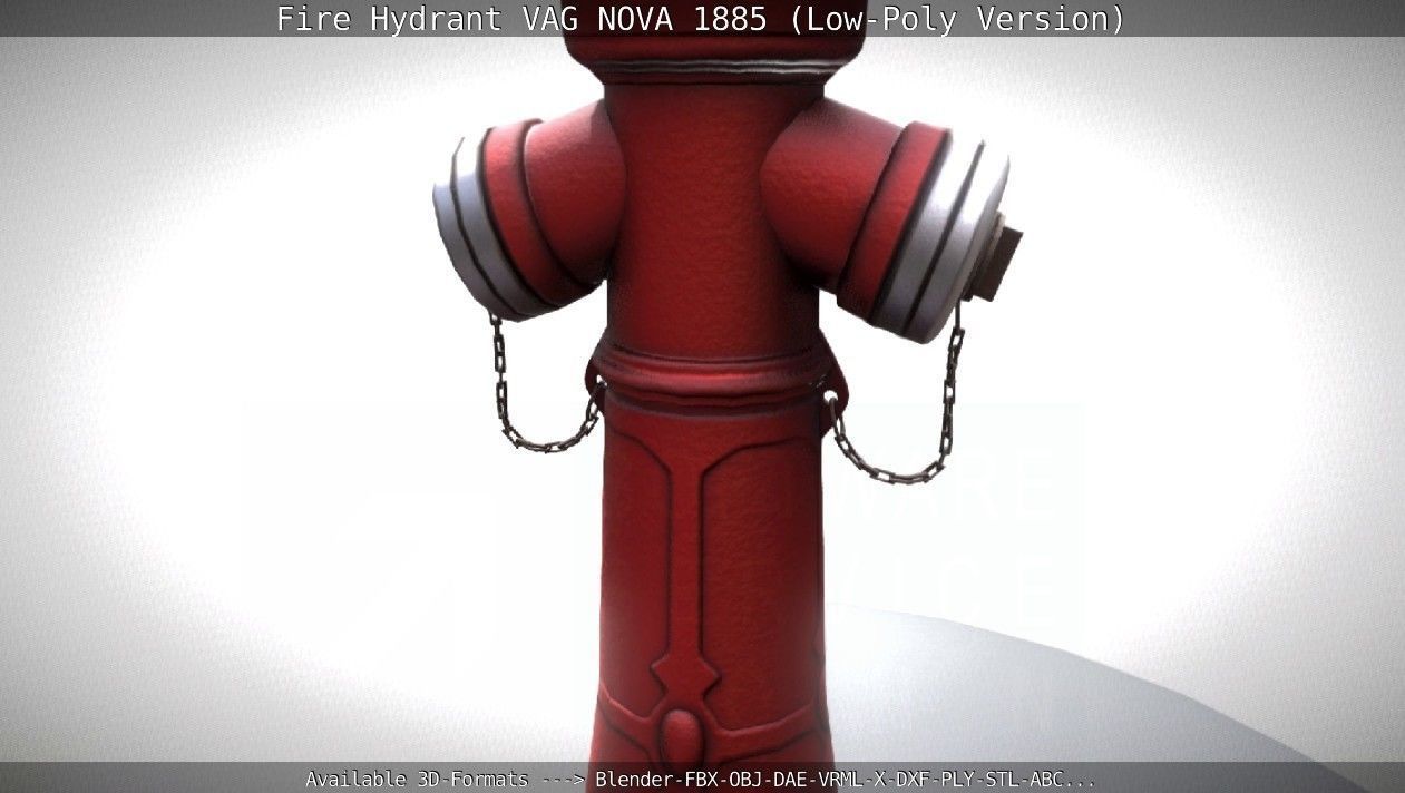 Fire Hydrant VAG NOVA 1885 - Low-Poly Version Low-poly 3D model_33