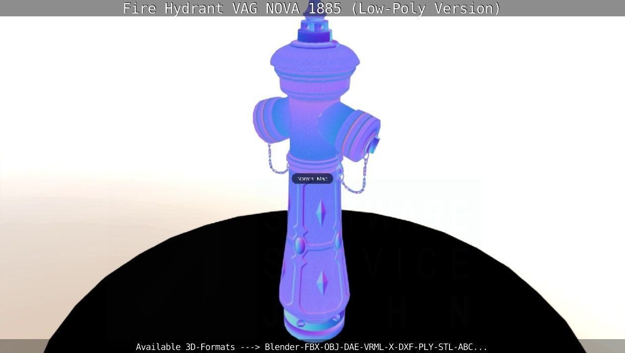 Fire Hydrant VAG NOVA 1885 - Low-Poly Version Low-poly 3D model_99