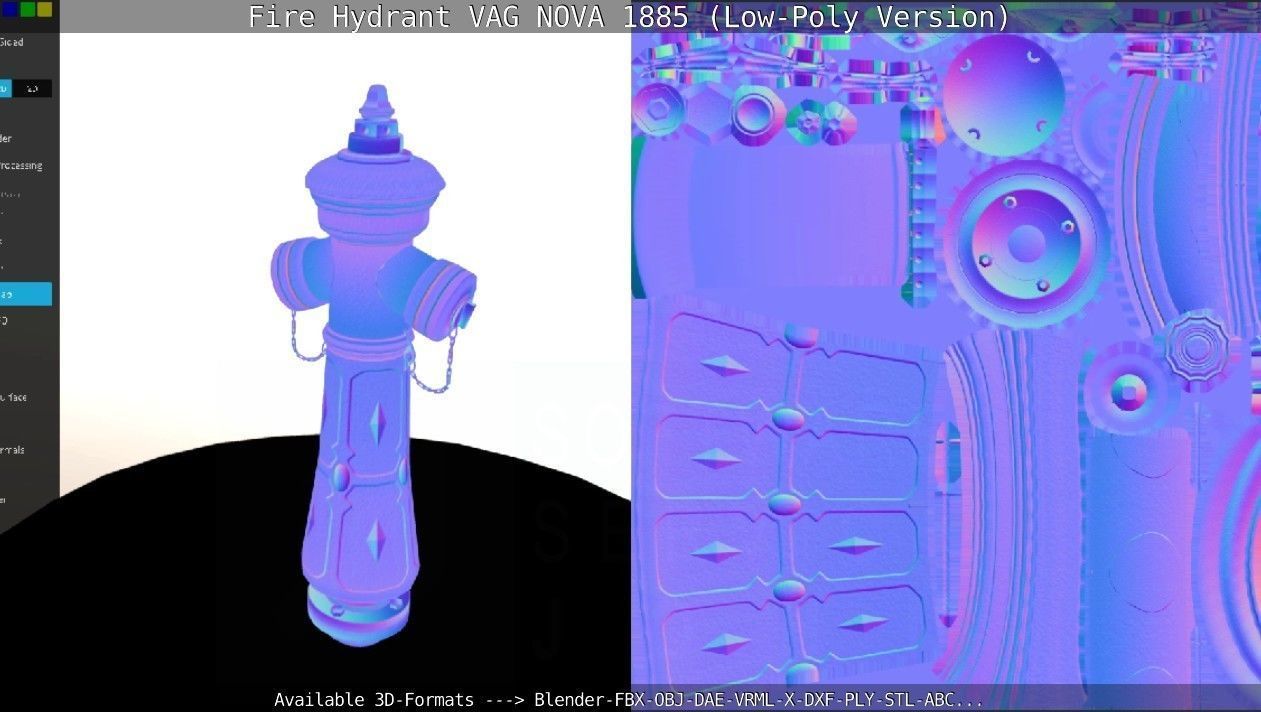 Fire Hydrant VAG NOVA 1885 - Low-Poly Version Low-poly 3D model_13