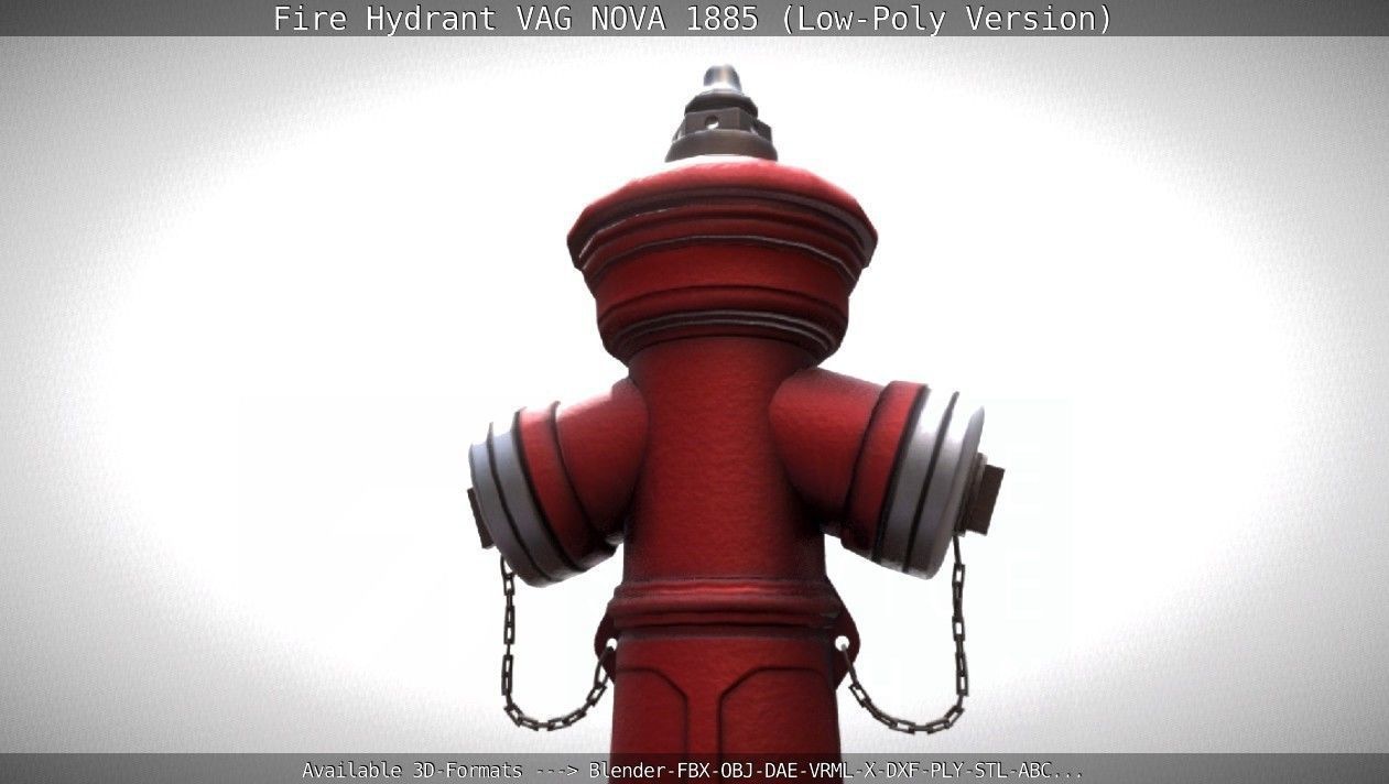 Fire Hydrant VAG NOVA 1885 - Low-Poly Version Low-poly 3D model_30