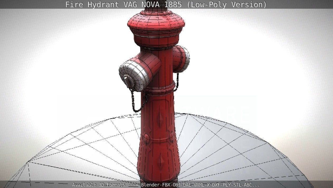 Fire Hydrant VAG NOVA 1885 - Low-Poly Version Low-poly 3D model_39