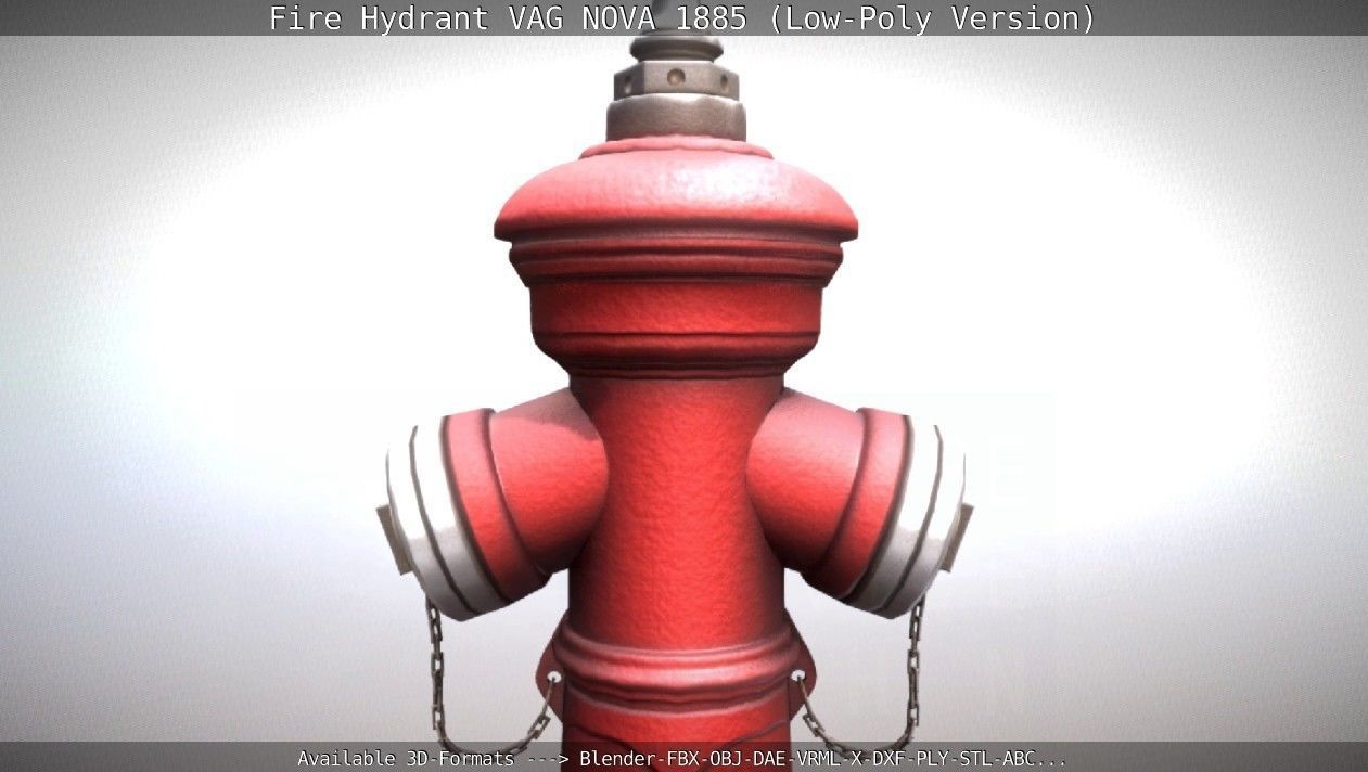 Fire Hydrant VAG NOVA 1885 - Low-Poly Version Low-poly 3D model_9