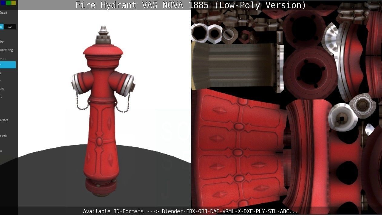 Fire Hydrant VAG NOVA 1885 - Low-Poly Version Low-poly 3D model_112