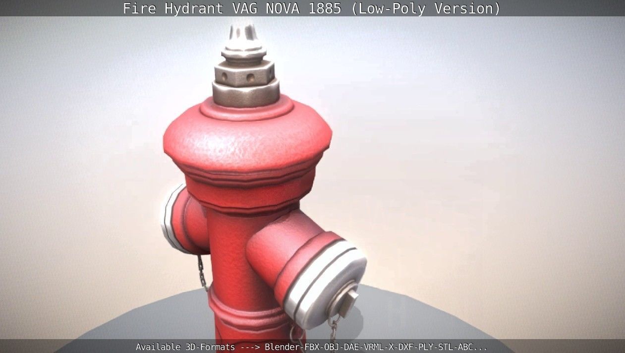Fire Hydrant VAG NOVA 1885 - Low-Poly Version Low-poly 3D model_24