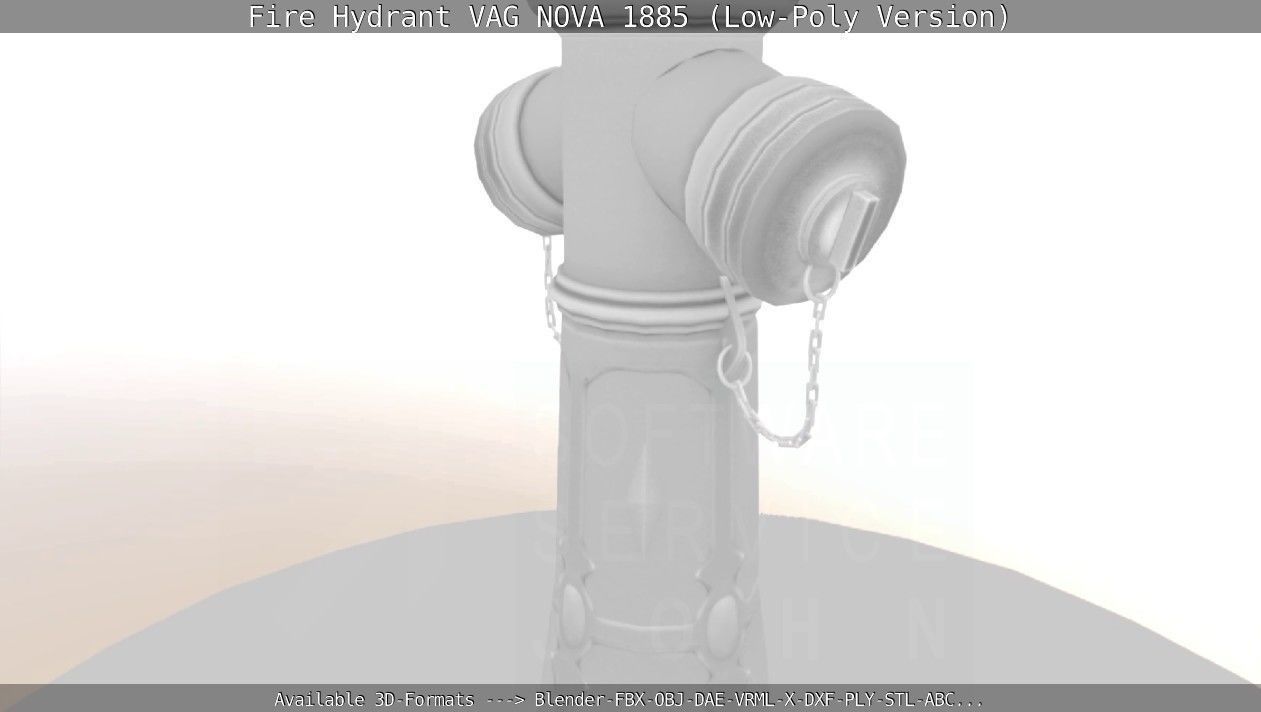Fire Hydrant VAG NOVA 1885 - Low-Poly Version Low-poly 3D model_82
