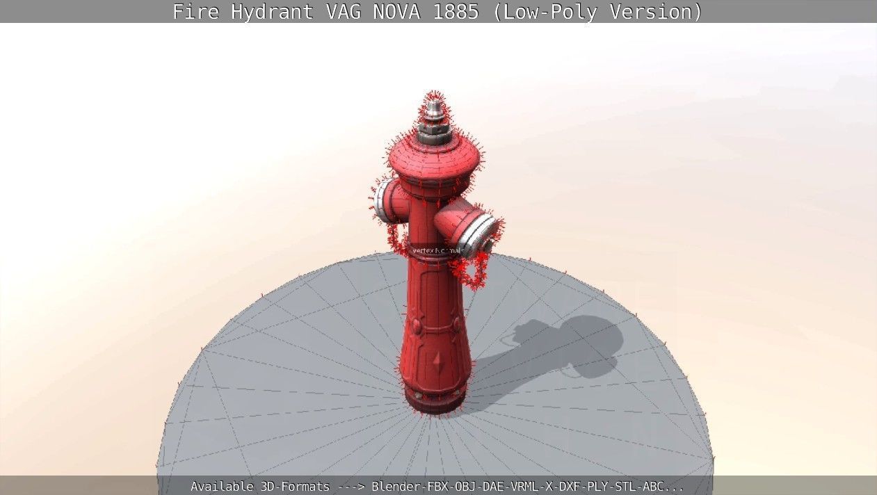 Fire Hydrant VAG NOVA 1885 - Low-Poly Version Low-poly 3D model_89