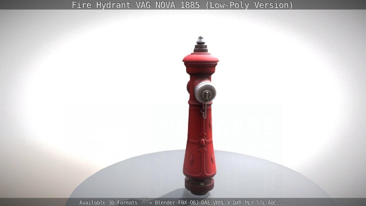 Fire Hydrant VAG NOVA 1885 - Low-Poly Version Low-poly 3D model_15