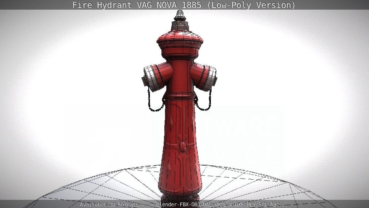 Fire Hydrant VAG NOVA 1885 - Low-Poly Version Low-poly 3D model_43