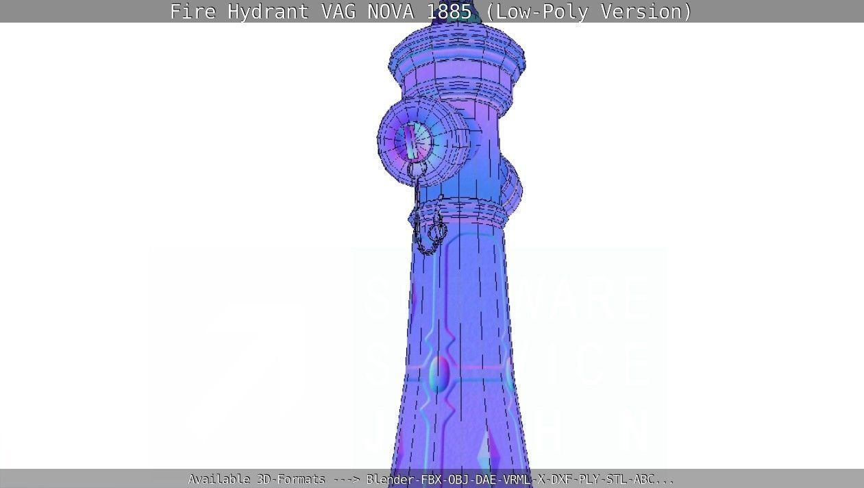 Fire Hydrant VAG NOVA 1885 - Low-Poly Version Low-poly 3D model_135