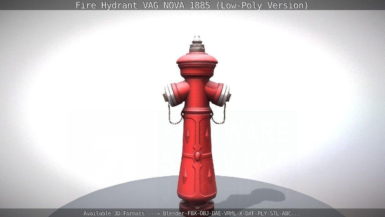 Fire Hydrant VAG NOVA 1885 - Low-Poly Version Low-poly 3D model_7