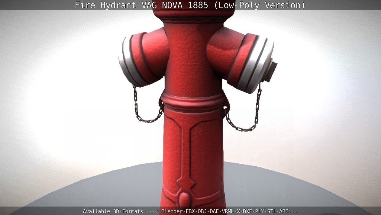 Fire Hydrant VAG NOVA 1885 - Low-Poly Version Low-poly 3D model_34