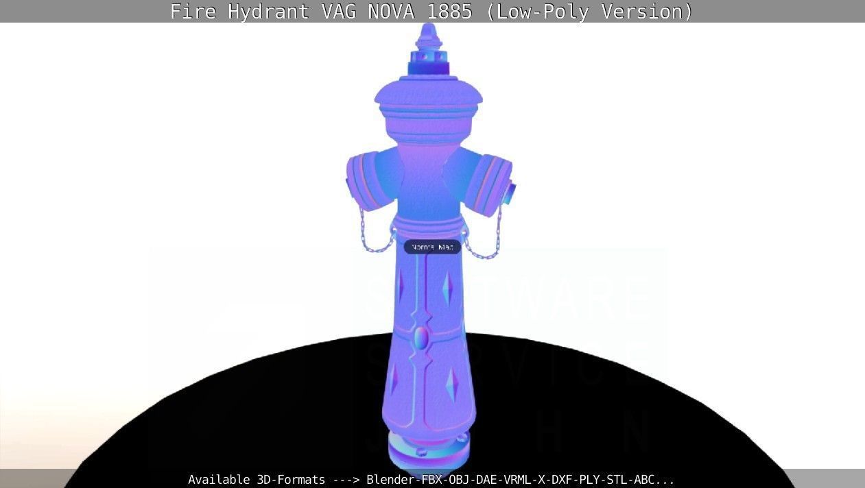 Fire Hydrant VAG NOVA 1885 - Low-Poly Version Low-poly 3D model_55