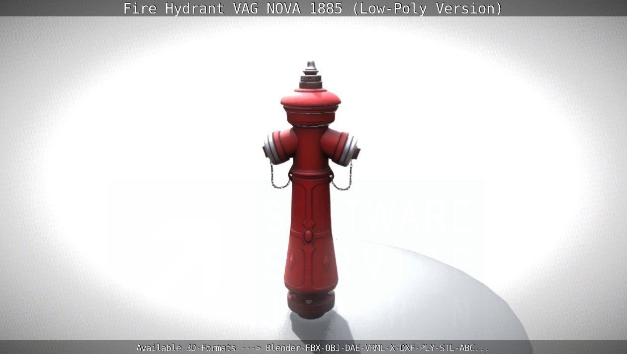 Fire Hydrant VAG NOVA 1885 - Low-Poly Version Low-poly 3D model_16
