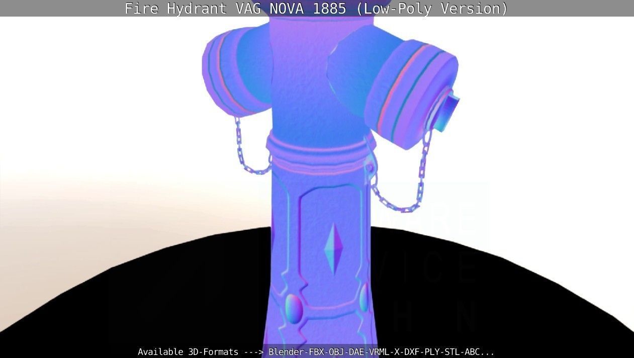 Fire Hydrant VAG NOVA 1885 - Low-Poly Version Low-poly 3D model_40
