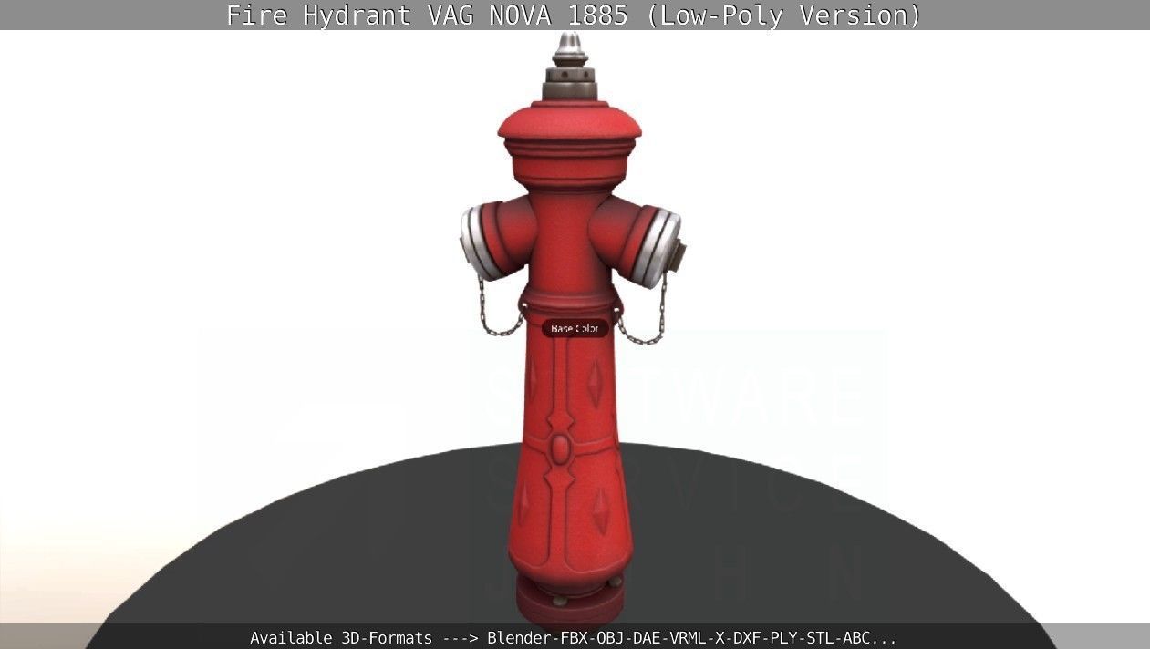 Fire Hydrant VAG NOVA 1885 - Low-Poly Version Low-poly 3D model_58