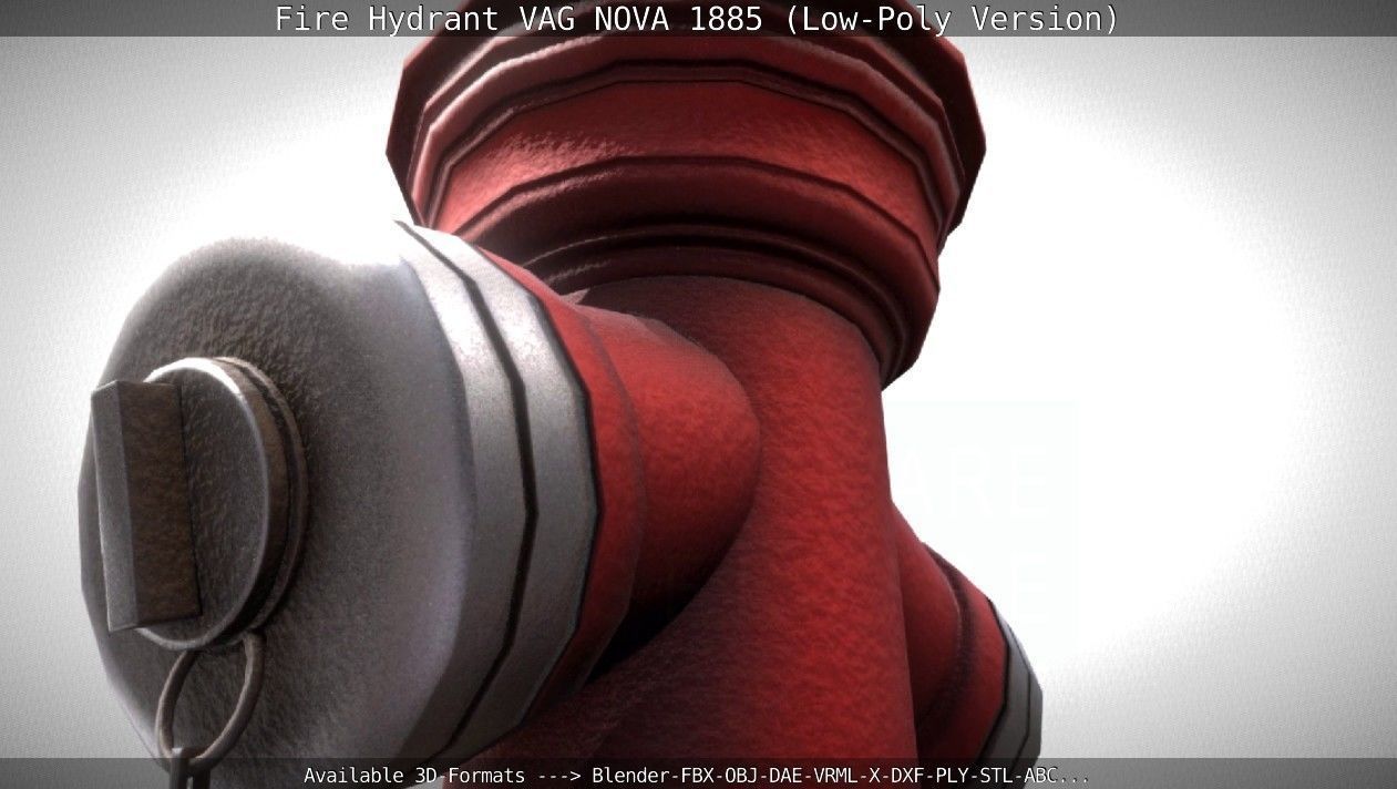 Fire Hydrant VAG NOVA 1885 - Low-Poly Version Low-poly 3D model_28