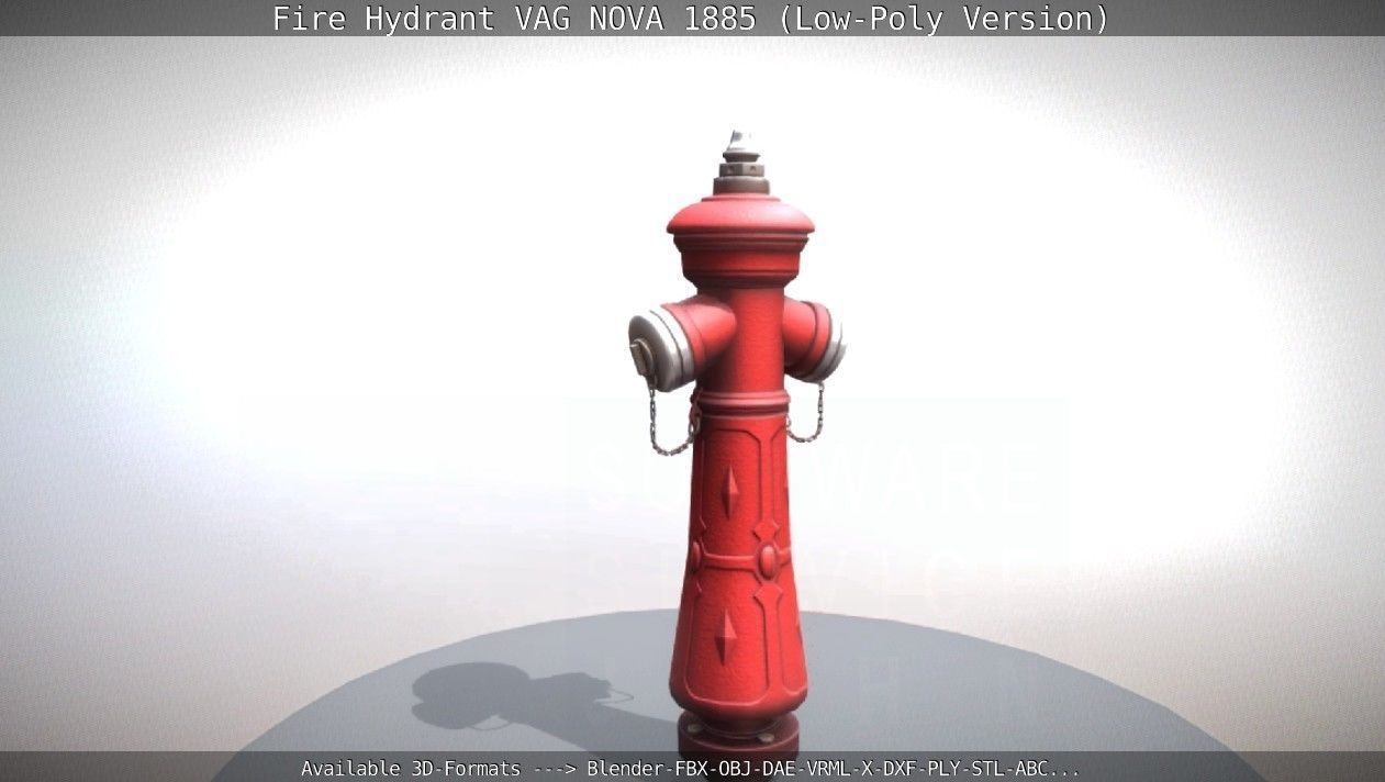 Fire Hydrant VAG NOVA 1885 - Low-Poly Version Low-poly 3D model_17
