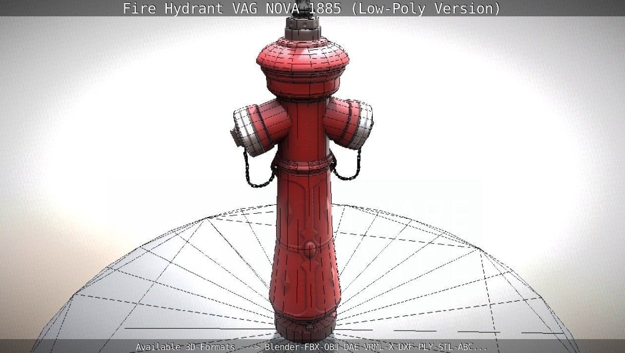 Fire Hydrant VAG NOVA 1885 - Low-Poly Version Low-poly 3D model_41