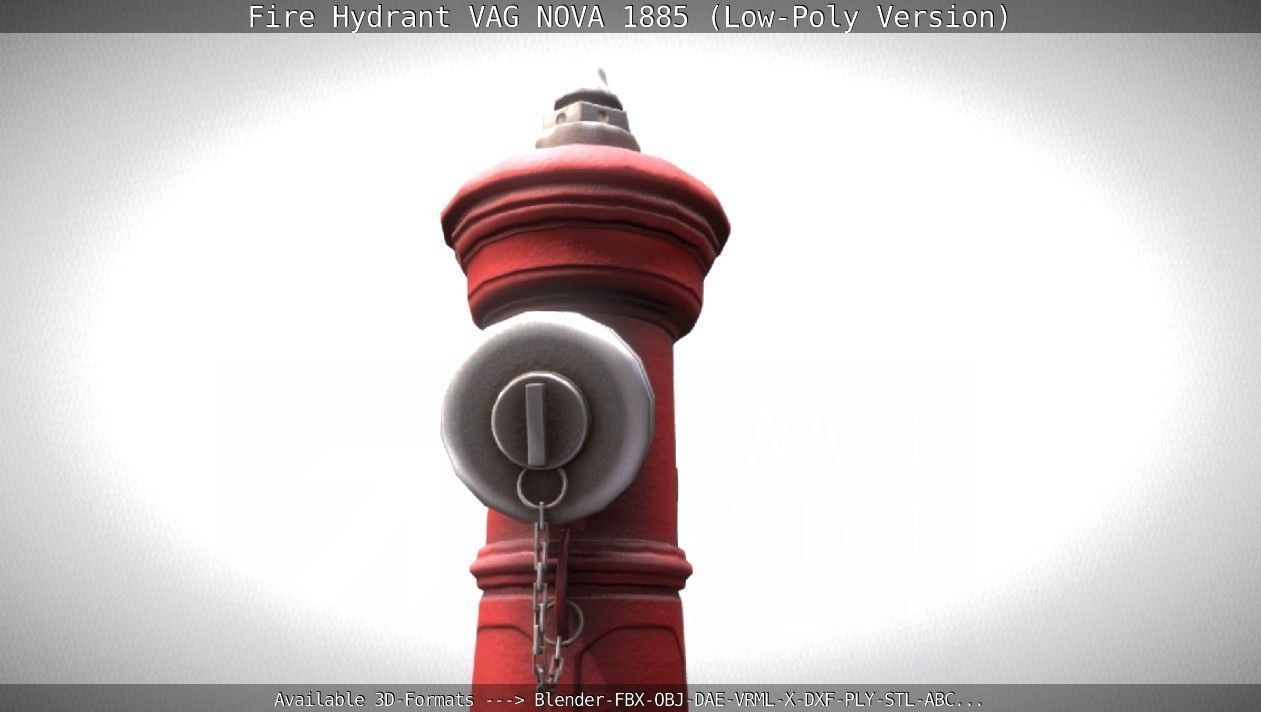 Fire Hydrant VAG NOVA 1885 - Low-Poly Version Low-poly 3D model_26