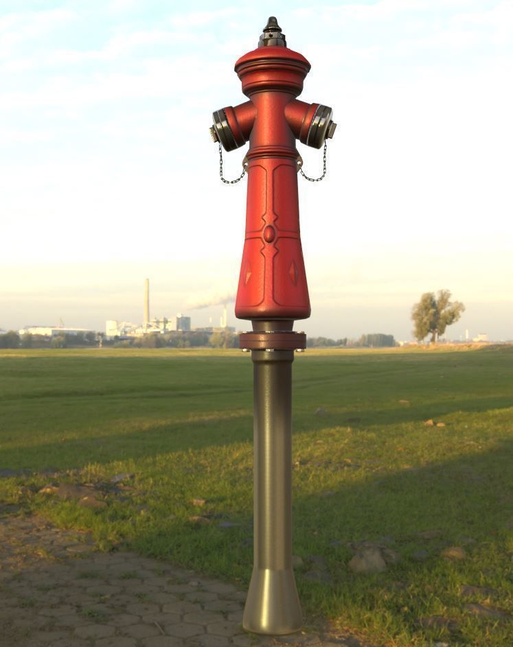 Fire Hydrant VAG NOVA 1885 - Low-Poly Version Low-poly 3D model_3