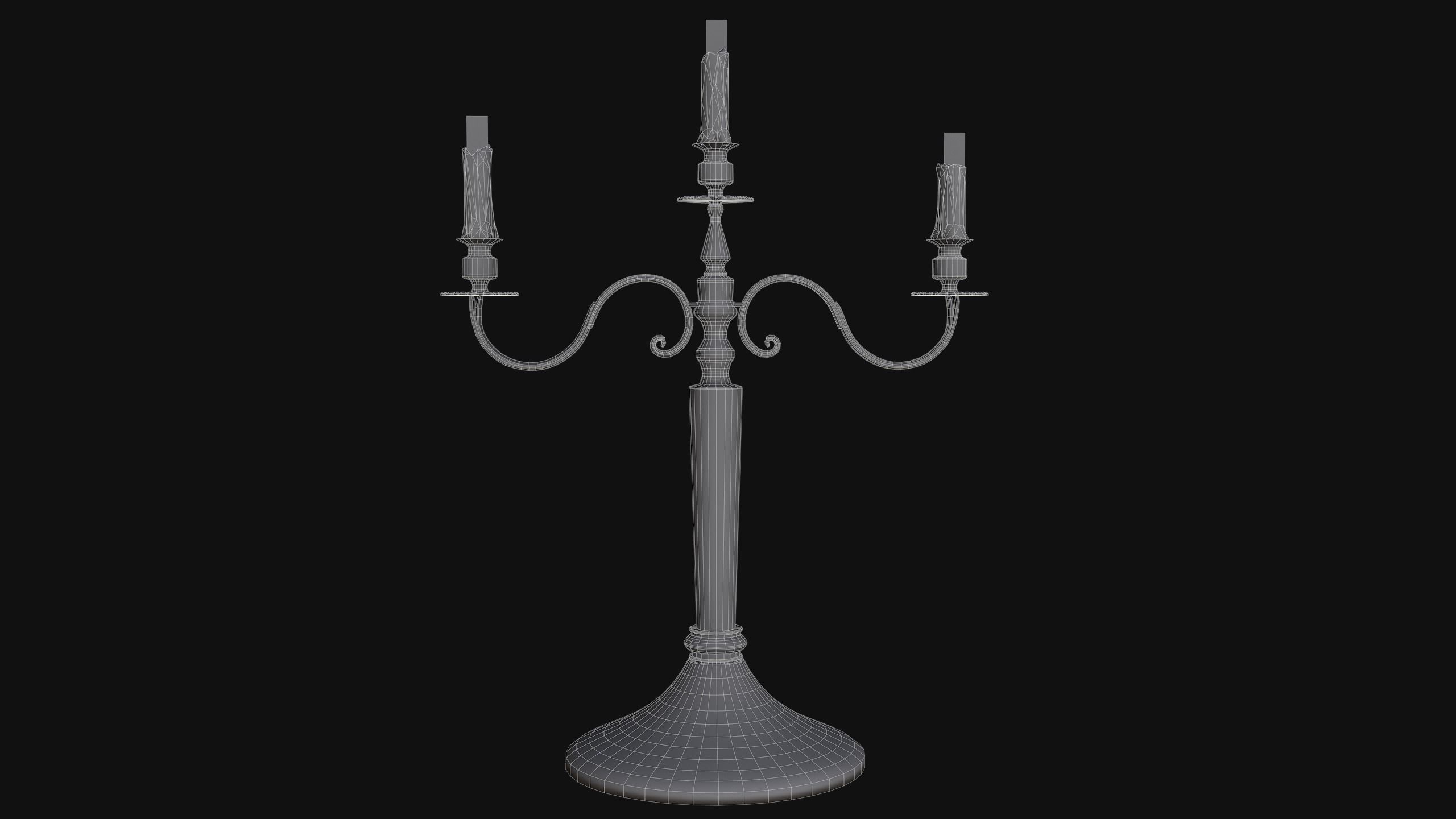 Antique Candle Tree - PBR 3D model_7