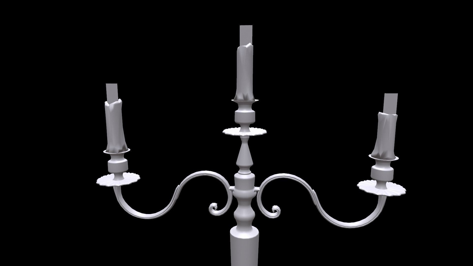 Antique Candle Tree - PBR 3D model_13