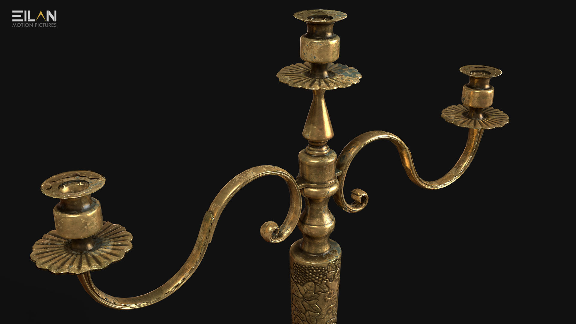 Antique Candle Tree - PBR 3D model_3