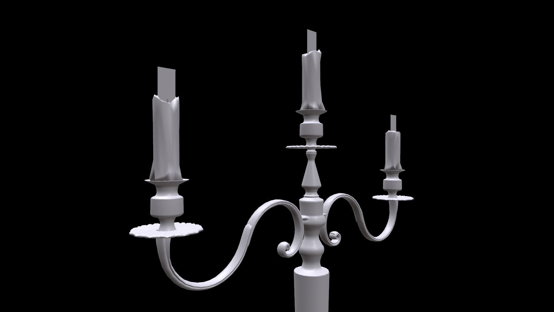 Antique Candle Tree - PBR 3D model_14